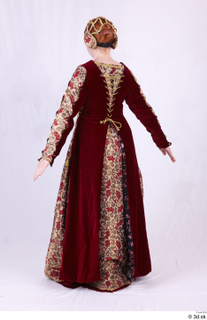  Photos Woman in Historical Dress 73 16th century a poses red decorated dress whole body 0004.jpg